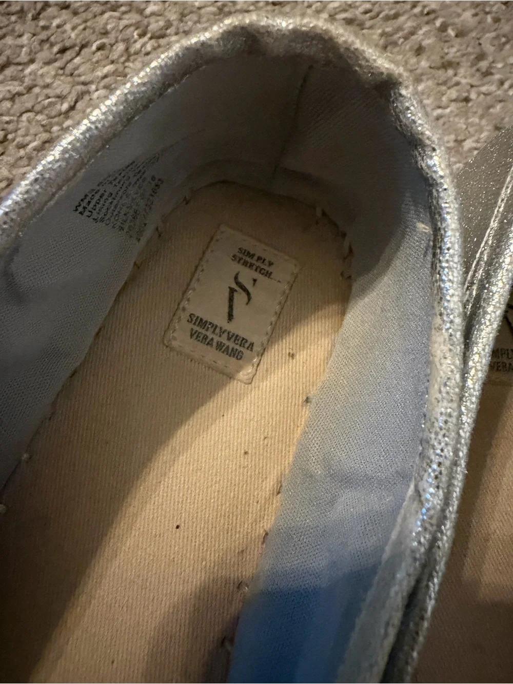 Women's Vera Wang Silver Studded Espadrille Flats